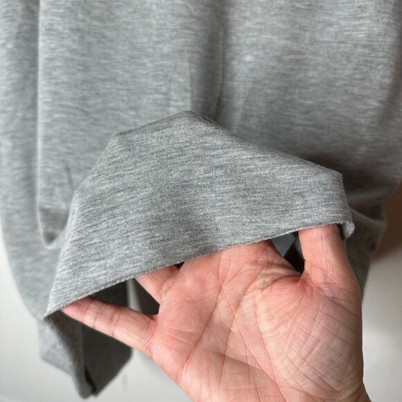 Sinuous Casual Gray Asymmetrical Hem Short Sleeve Relaxed Tee Round Neck Medium - Picture 7 of 10